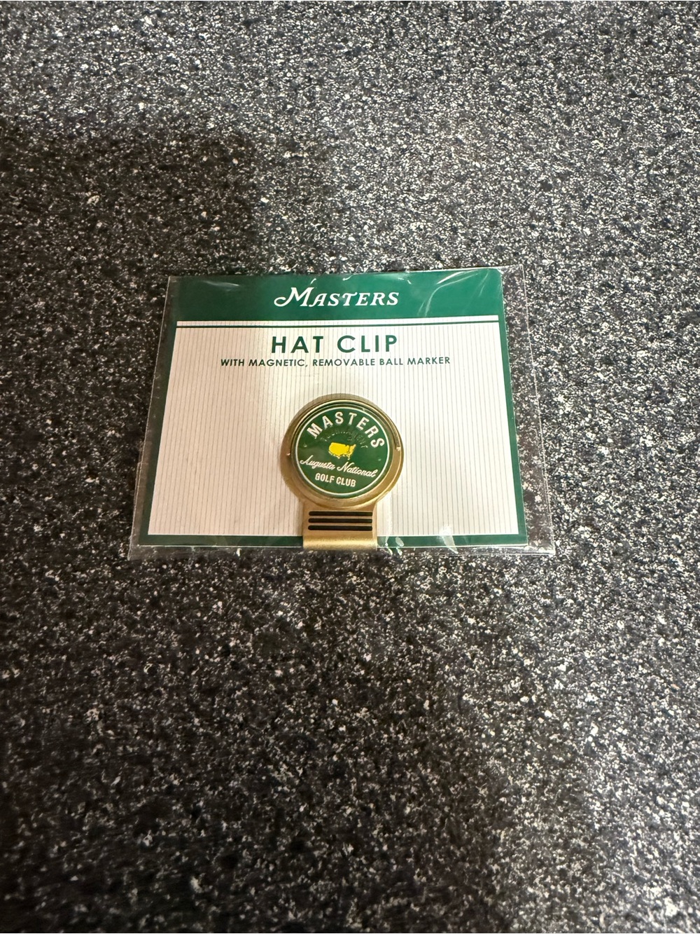 Masters Green and Gold Hat Clip with Magnetic Ball Marker